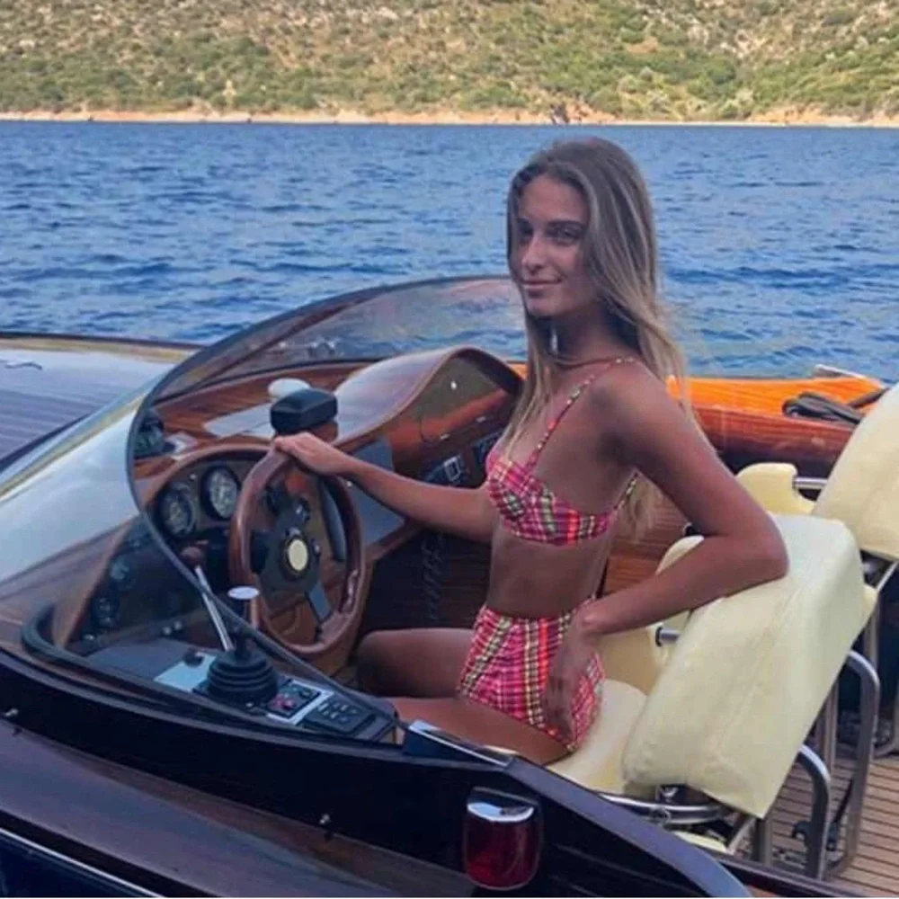 Diane Von Frustenburg plaid bikini top - Picture 9 of 9